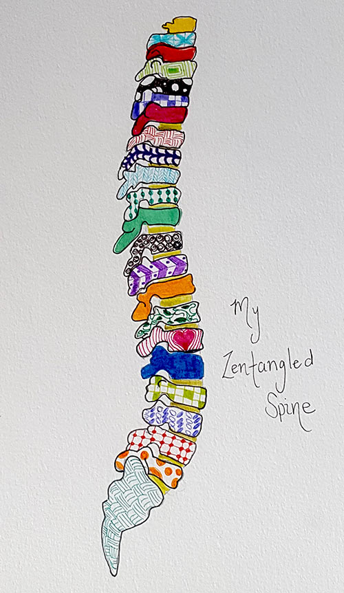 "My Zentangled Spine" by Jen Watson